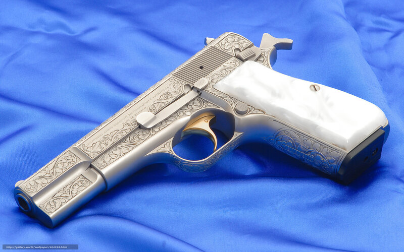 Engraved Pistol on Cloth