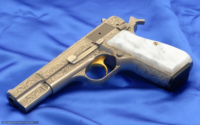 Engraved Pistol with Pearl Grip
