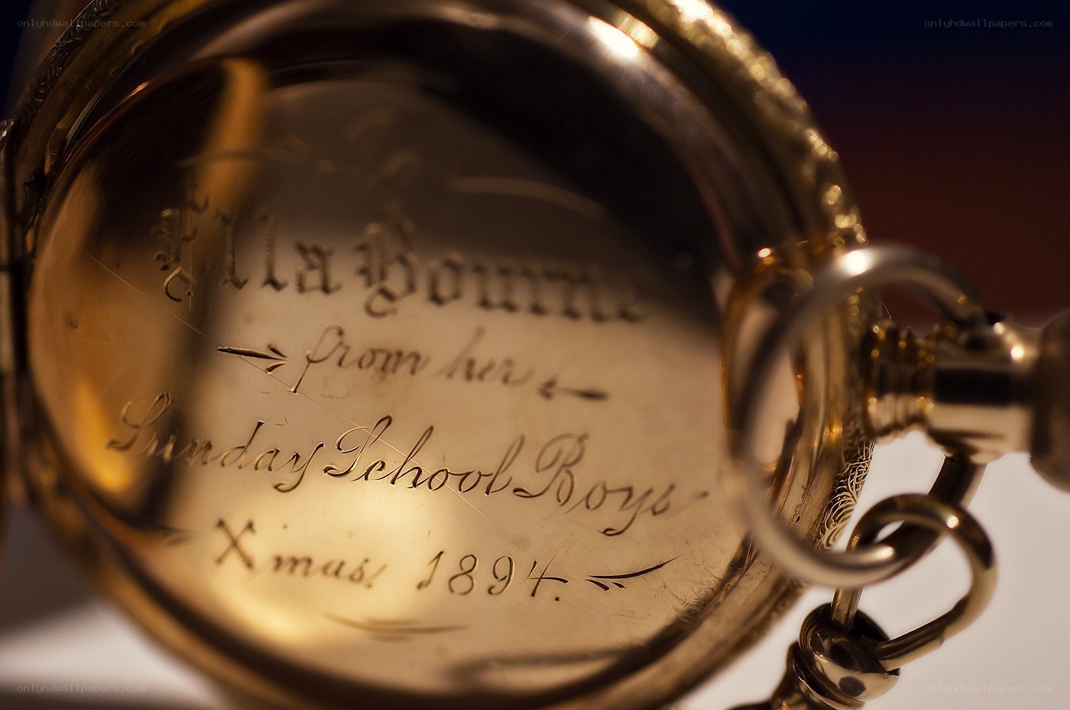 engraved pocket watch back