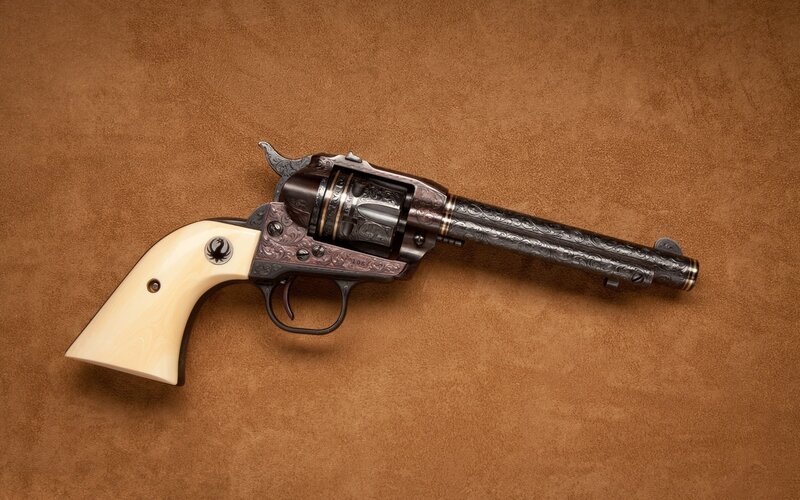 Engraved Revolver — Brown