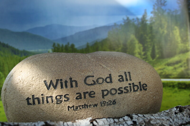 Engraved Stone with Text