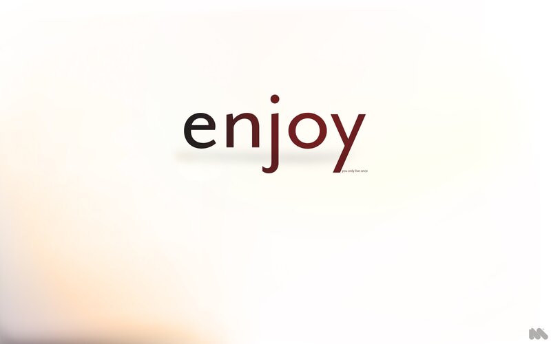 Enjoy text on white background