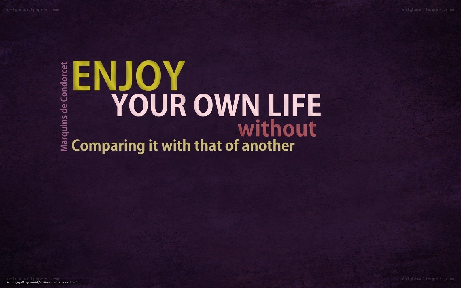 enjoy your own life