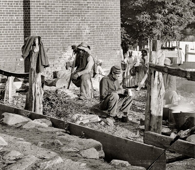 Enslaved people at a camp