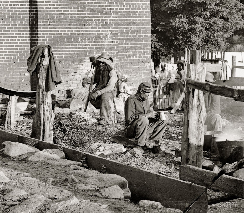 Enslaved people at a camp