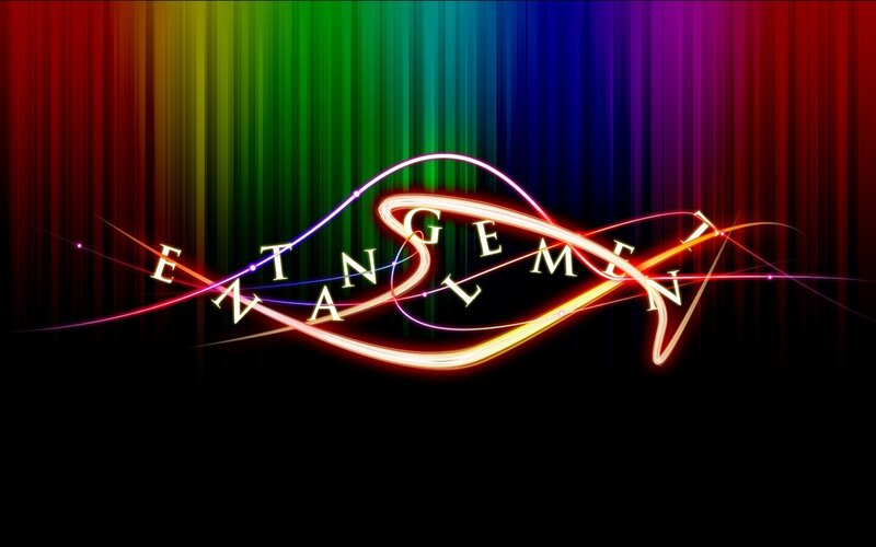 Entanglement logo with rainbow background