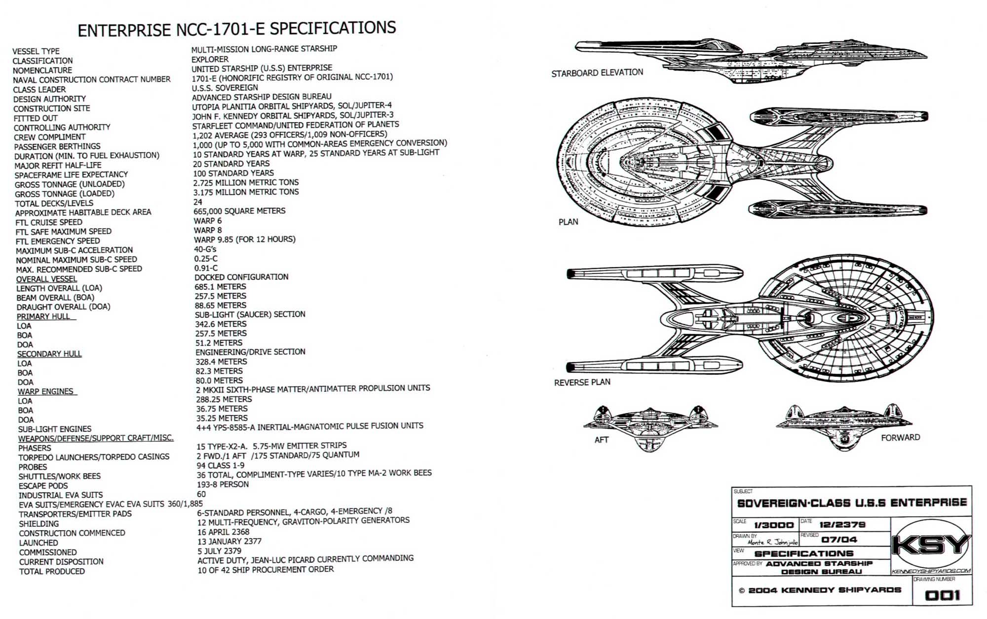 Enterprise NCC-1701-E specs