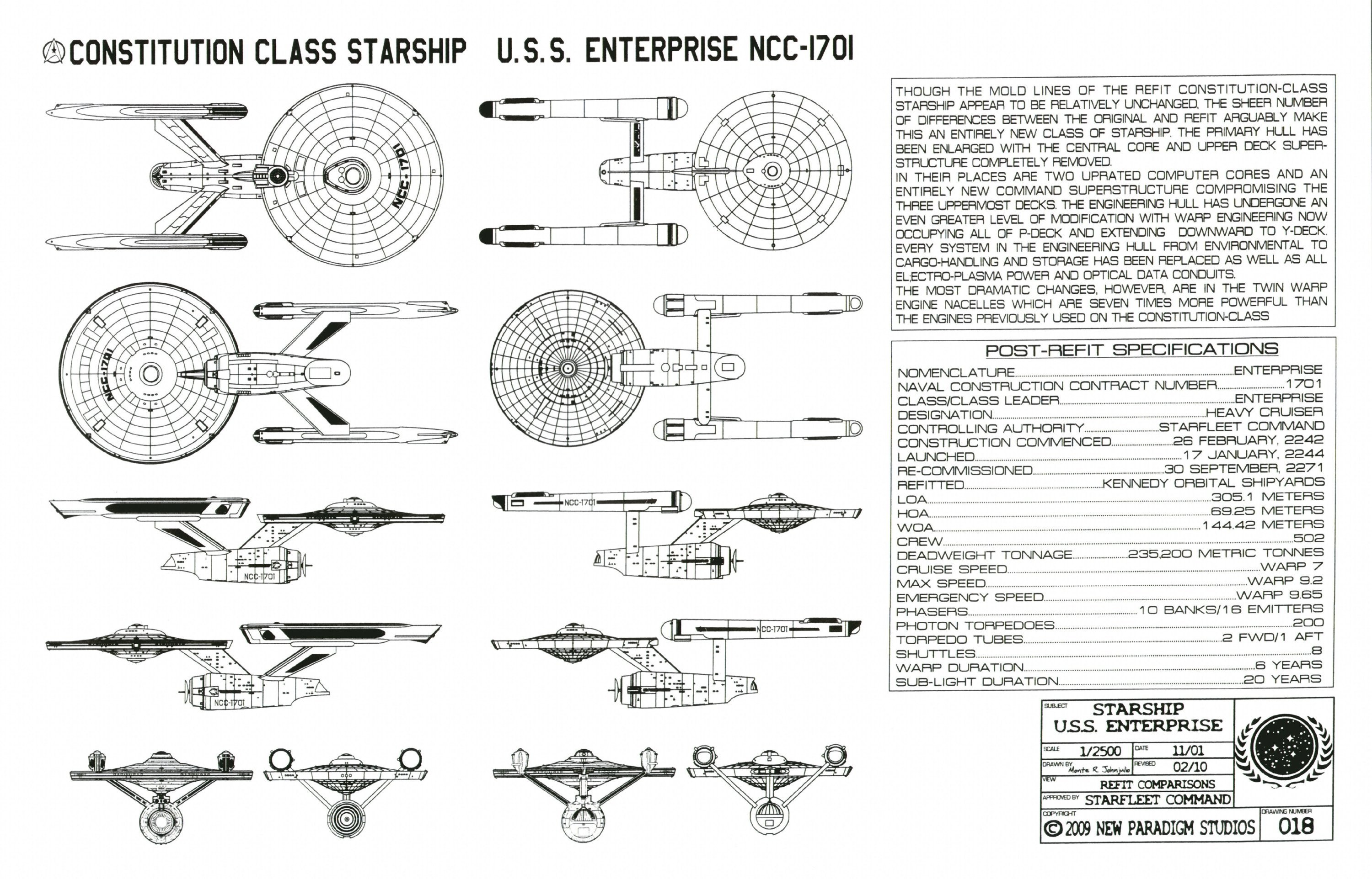 Enterprise NCC-1701 refit specs