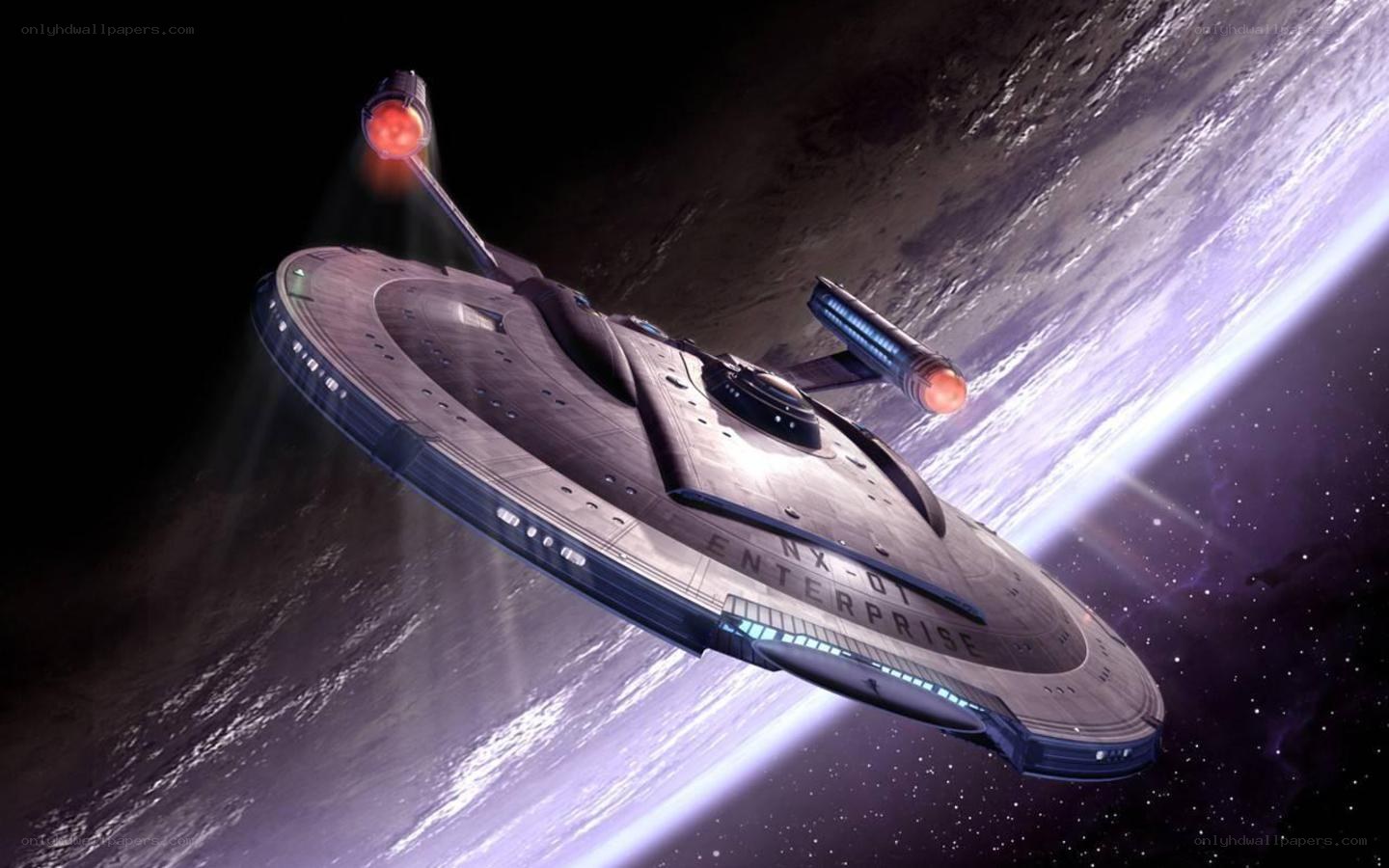 Enterprise starship in orbit