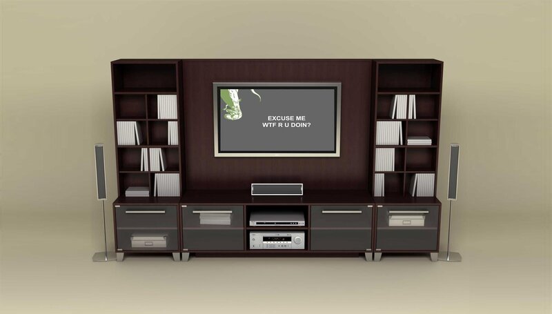 Entertainment center with TV