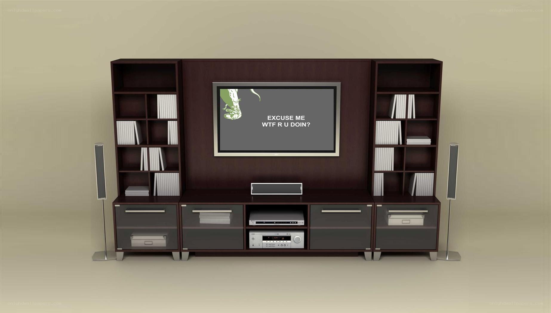 Entertainment center with TV