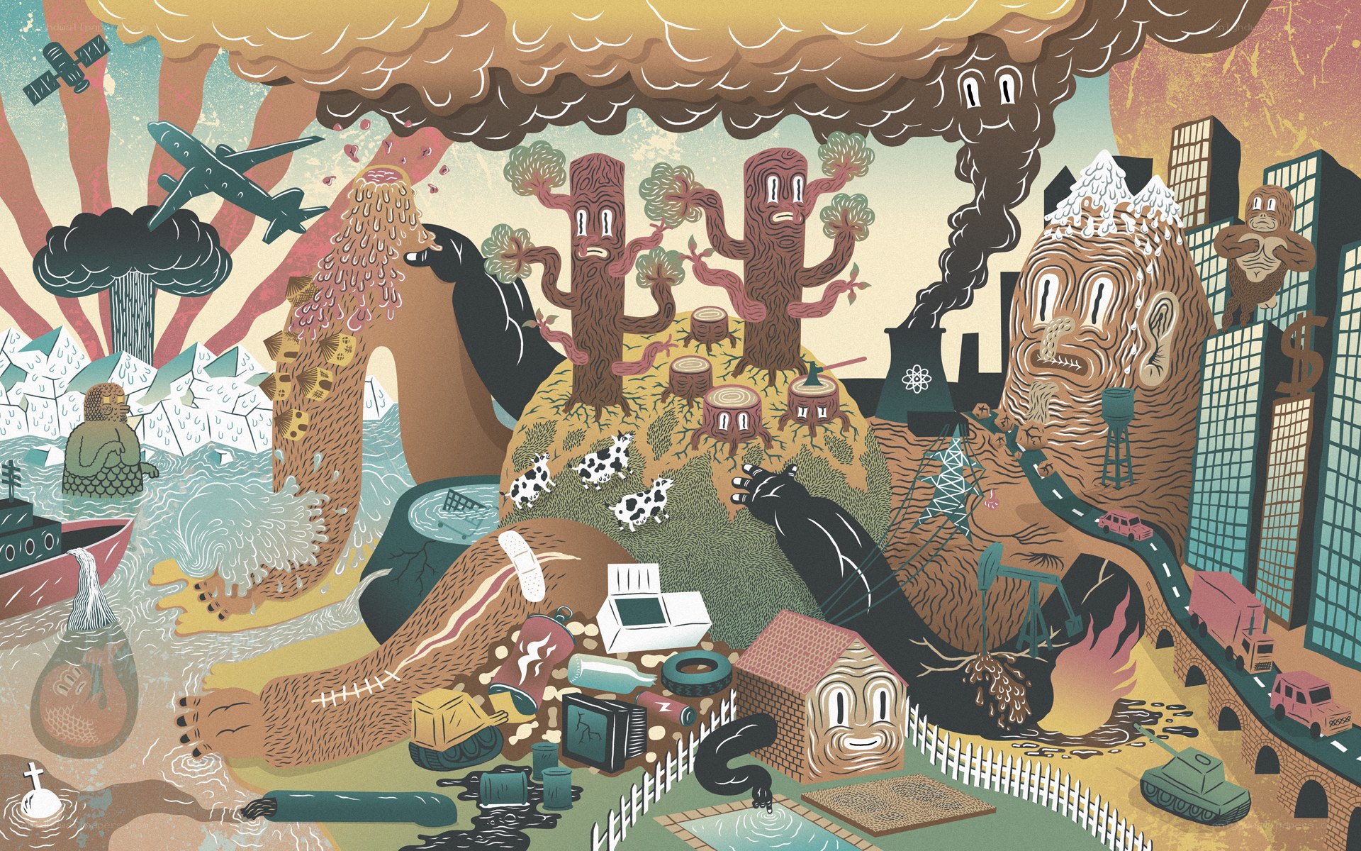 Environmental degradation illustration
