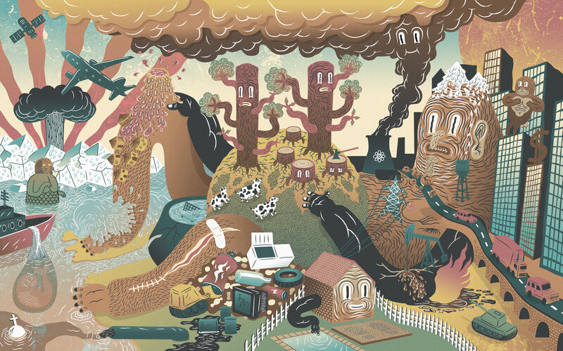 Environmental destruction illustration