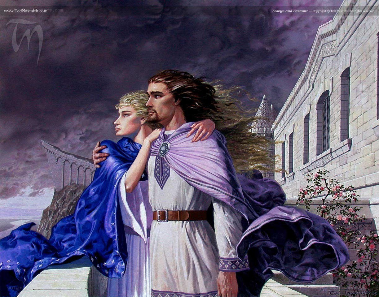Eowyn and Faramir on a balcony