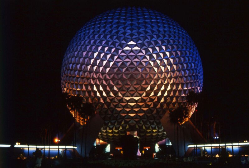 Epcot Sphere at Night — Blue