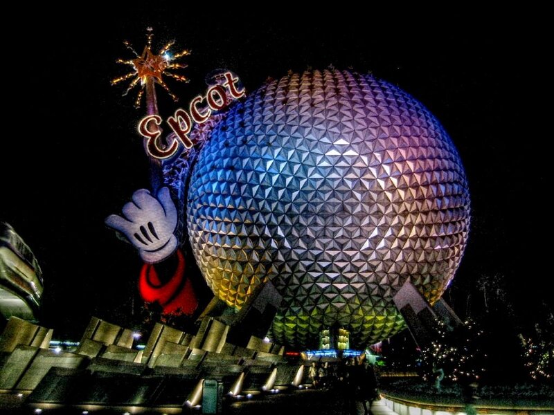 Epcot Sphere at Night