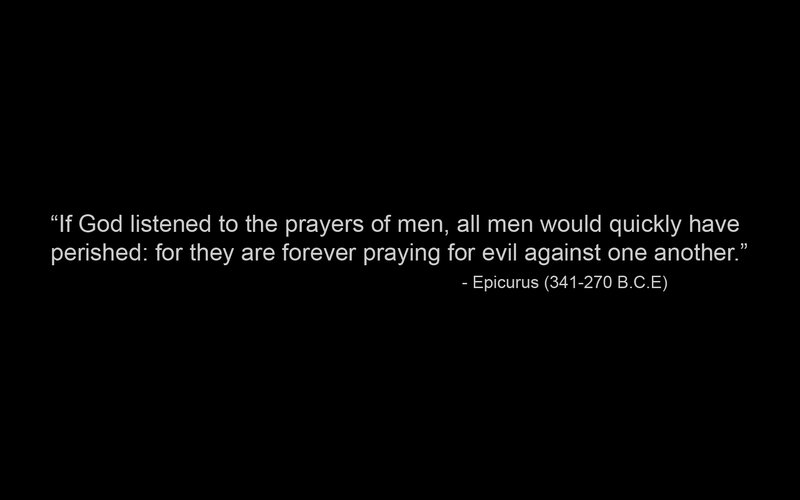 Epicurus quote on prayer