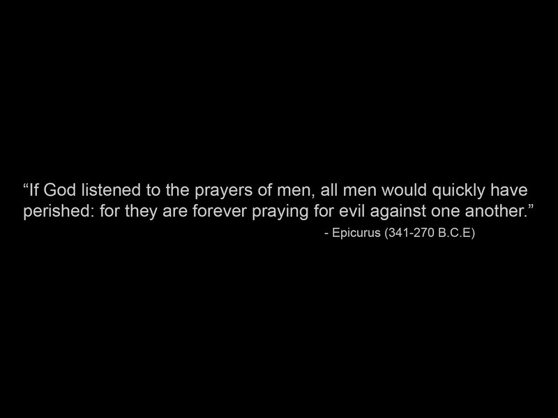Epicurus quote on prayer