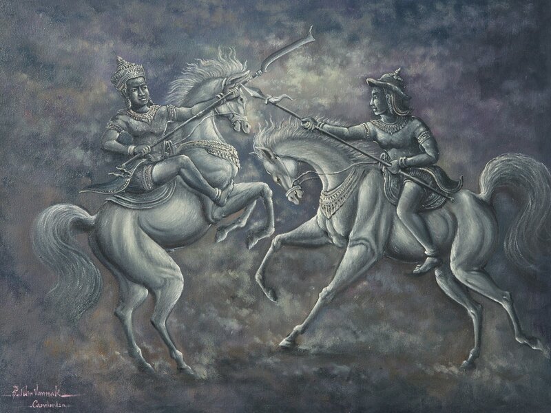 Equestrian battle scene