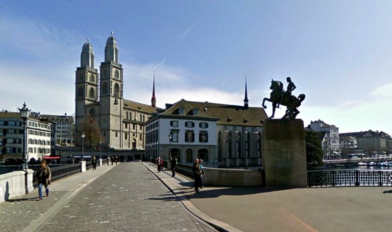 Equestrian Statue and Cathedral