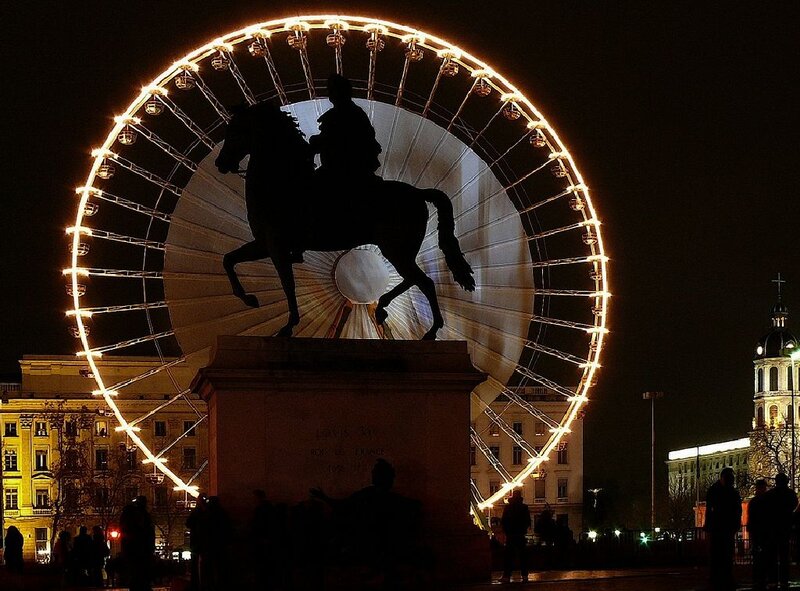Equestrian Statue at Night — Black