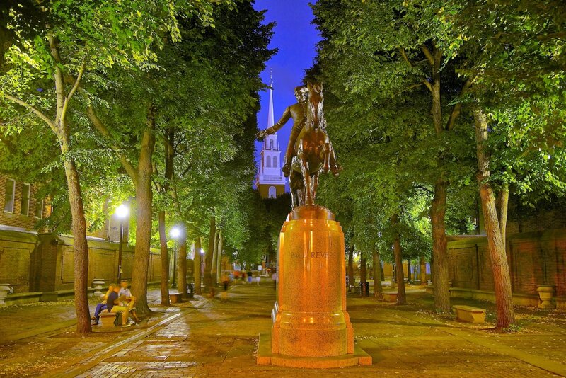 Equestrian Statue at Night — Green