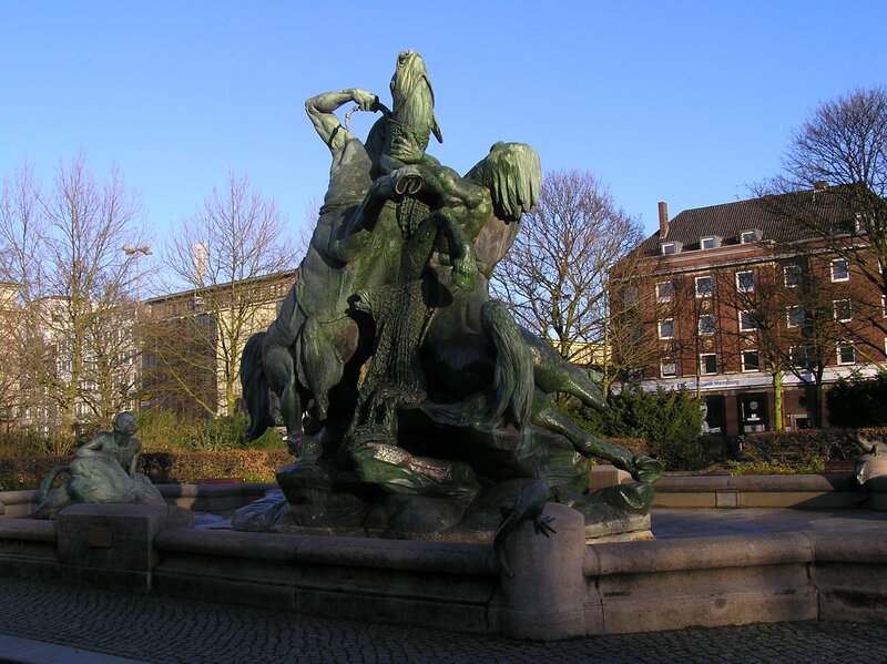 equestrian statue in hamburg