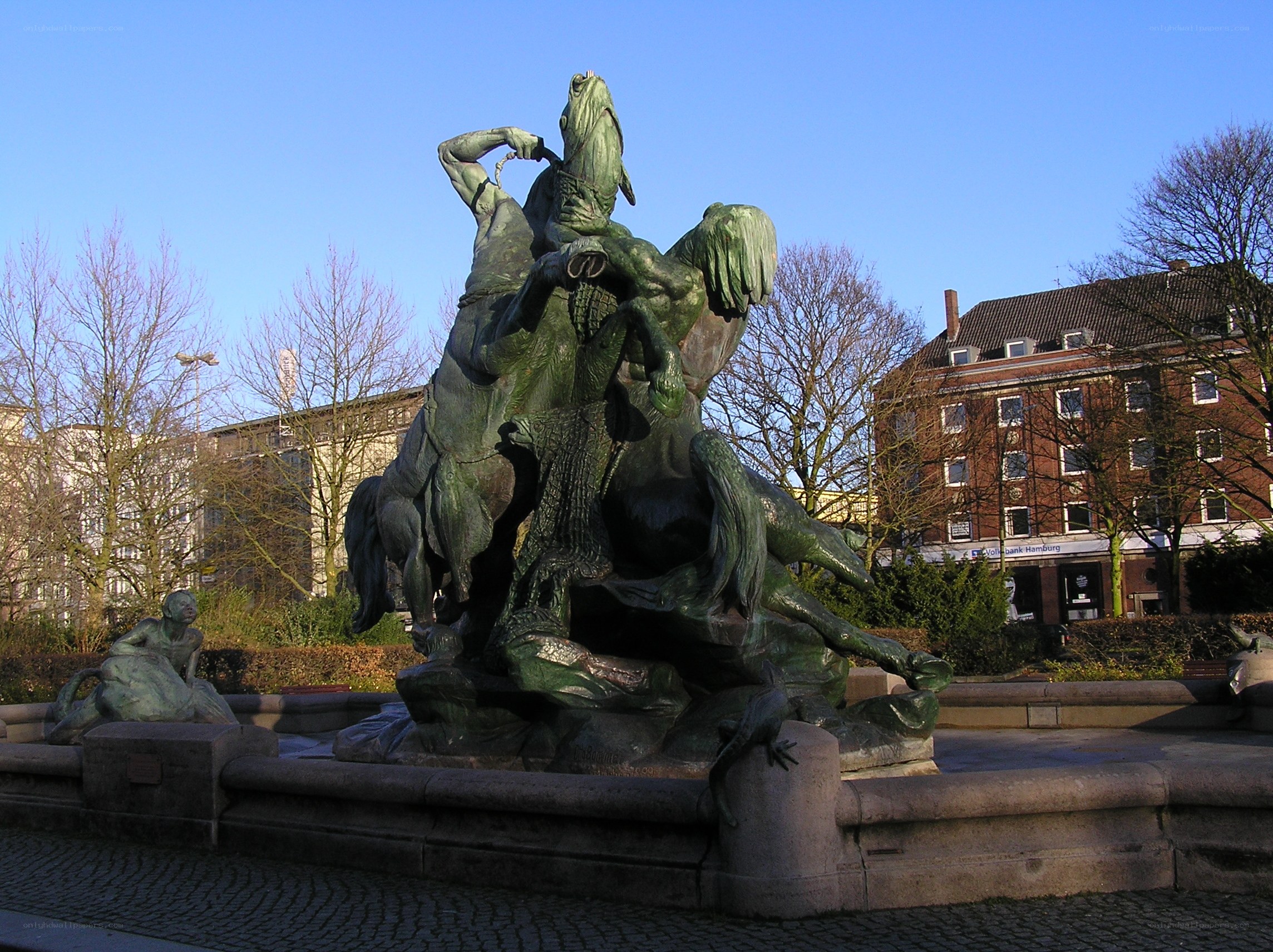 equestrian statue in hamburg
