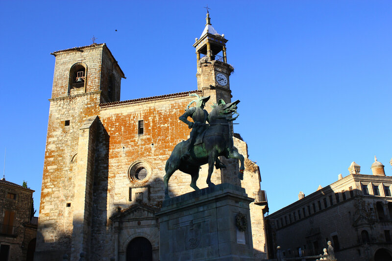 equestrian statue in town square