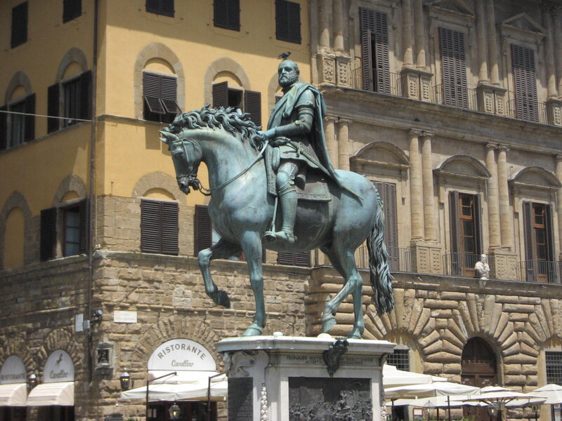 Equestrian Statue of a Man — Green