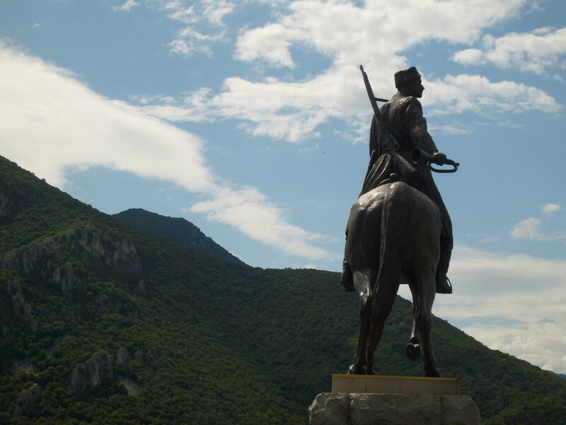 Equestrian Statue of Soldier — Green
