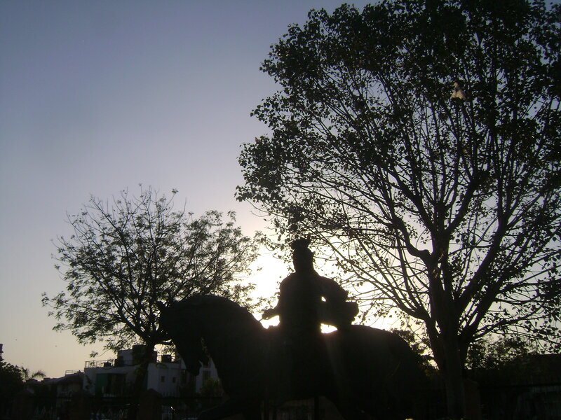 Equestrian Statue Silhouette — Black