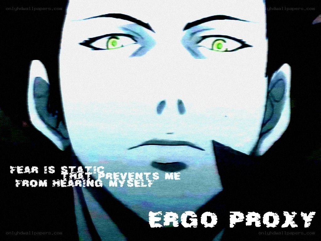 Ergo Proxy character with quote