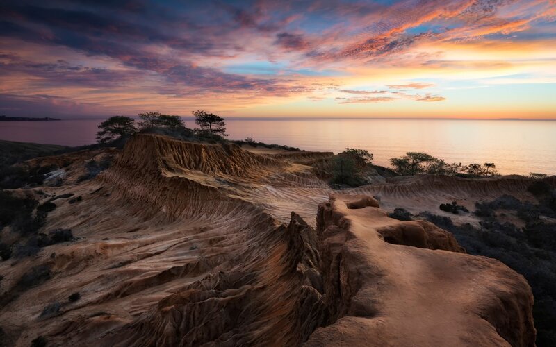 Eroded Cliffs at Sunset