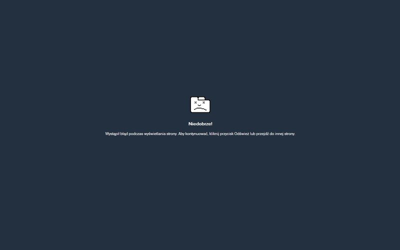 Error page with sad folder icon