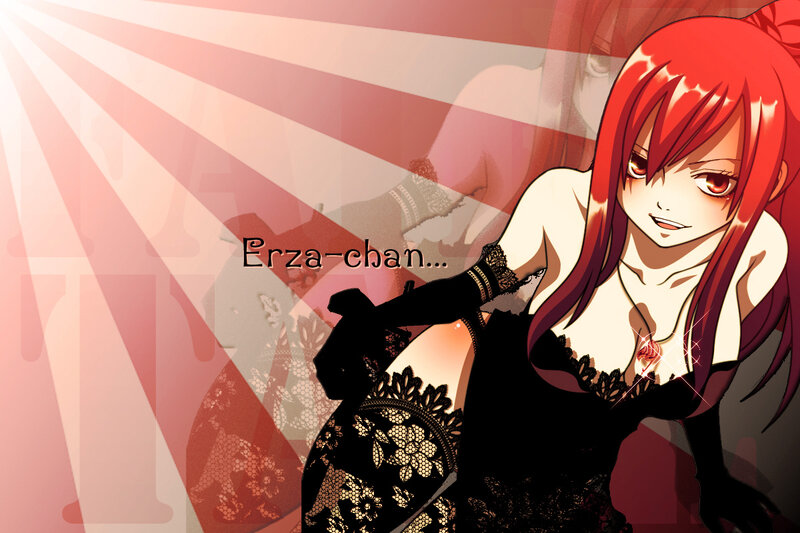 Erza Scarlet in black lace