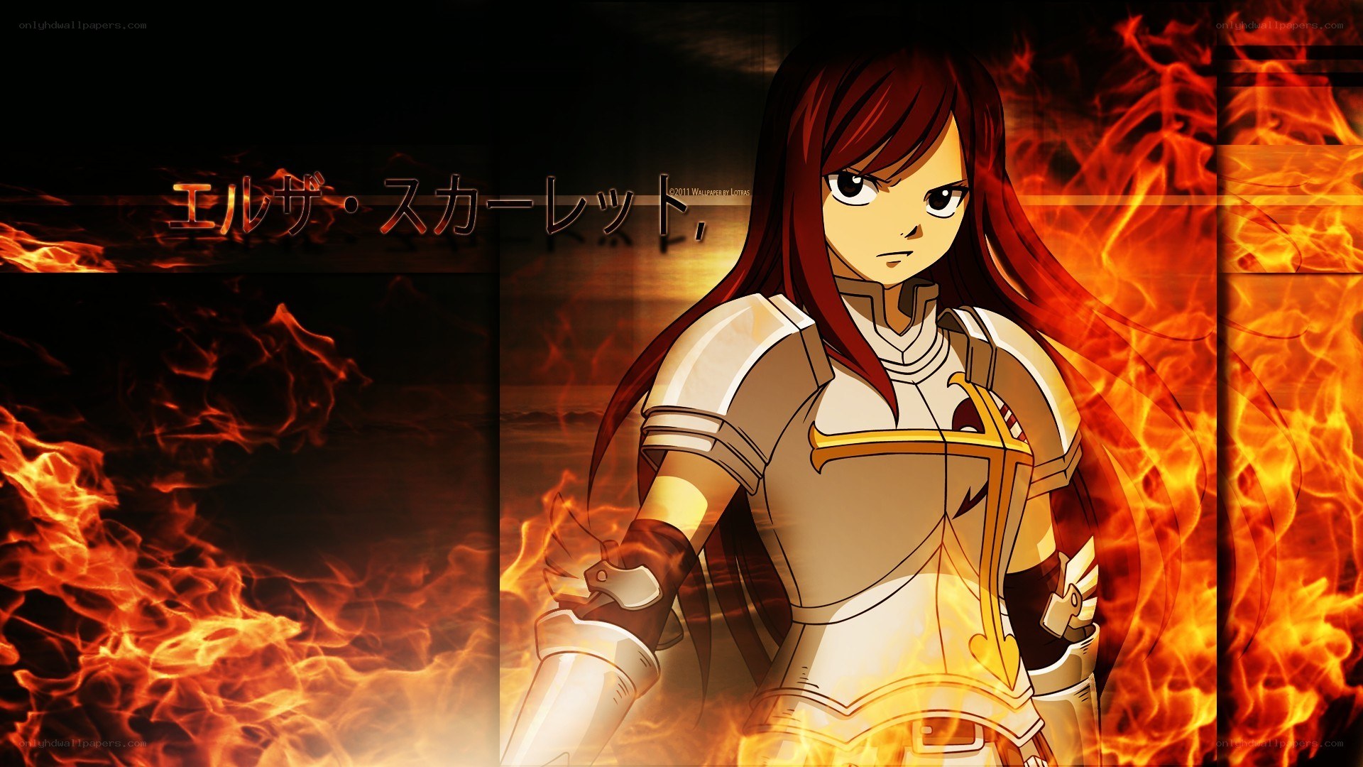 Erza Scarlet in flames