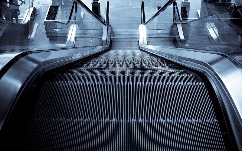 Escalator in a modern building