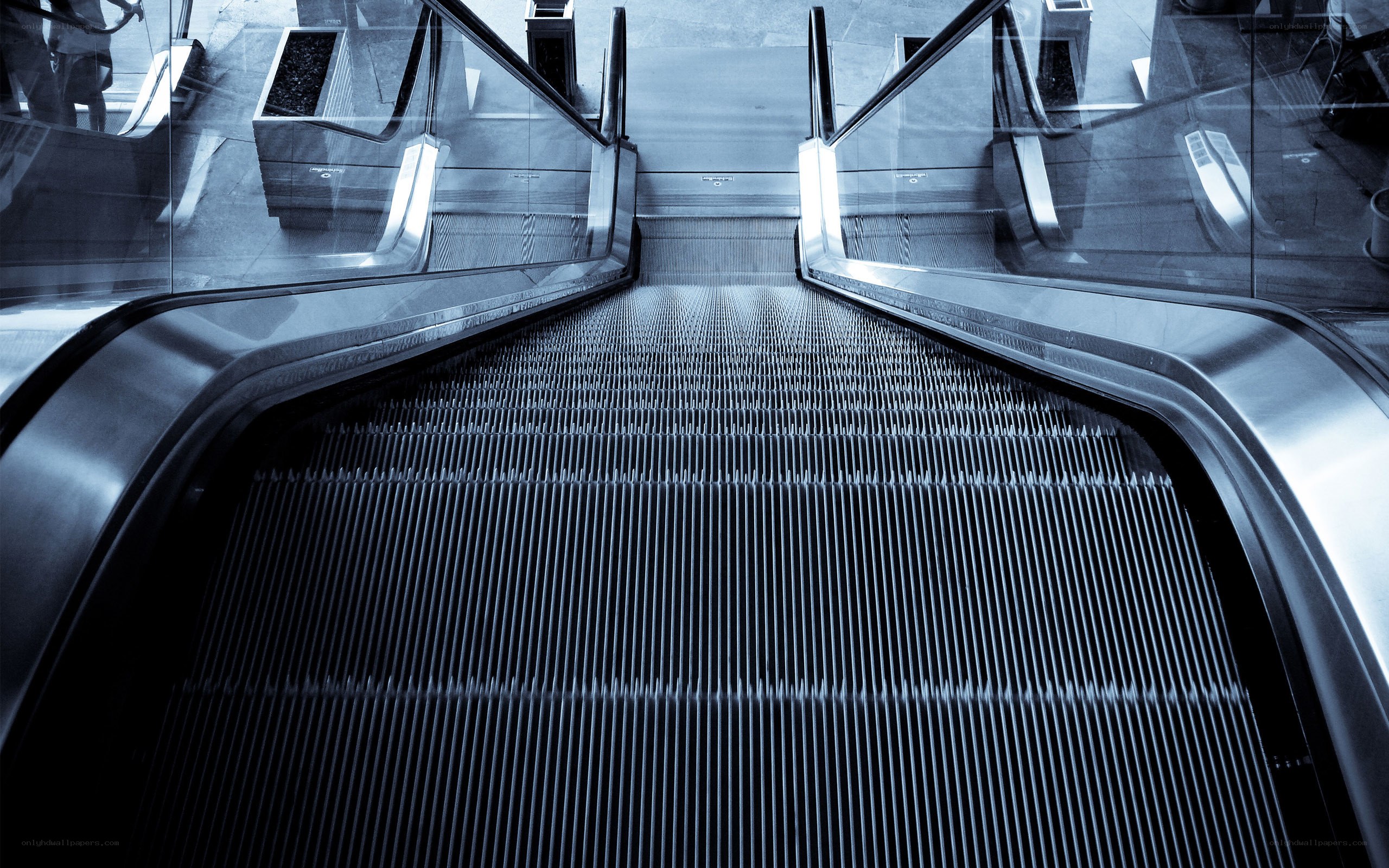 Escalator in a modern building
