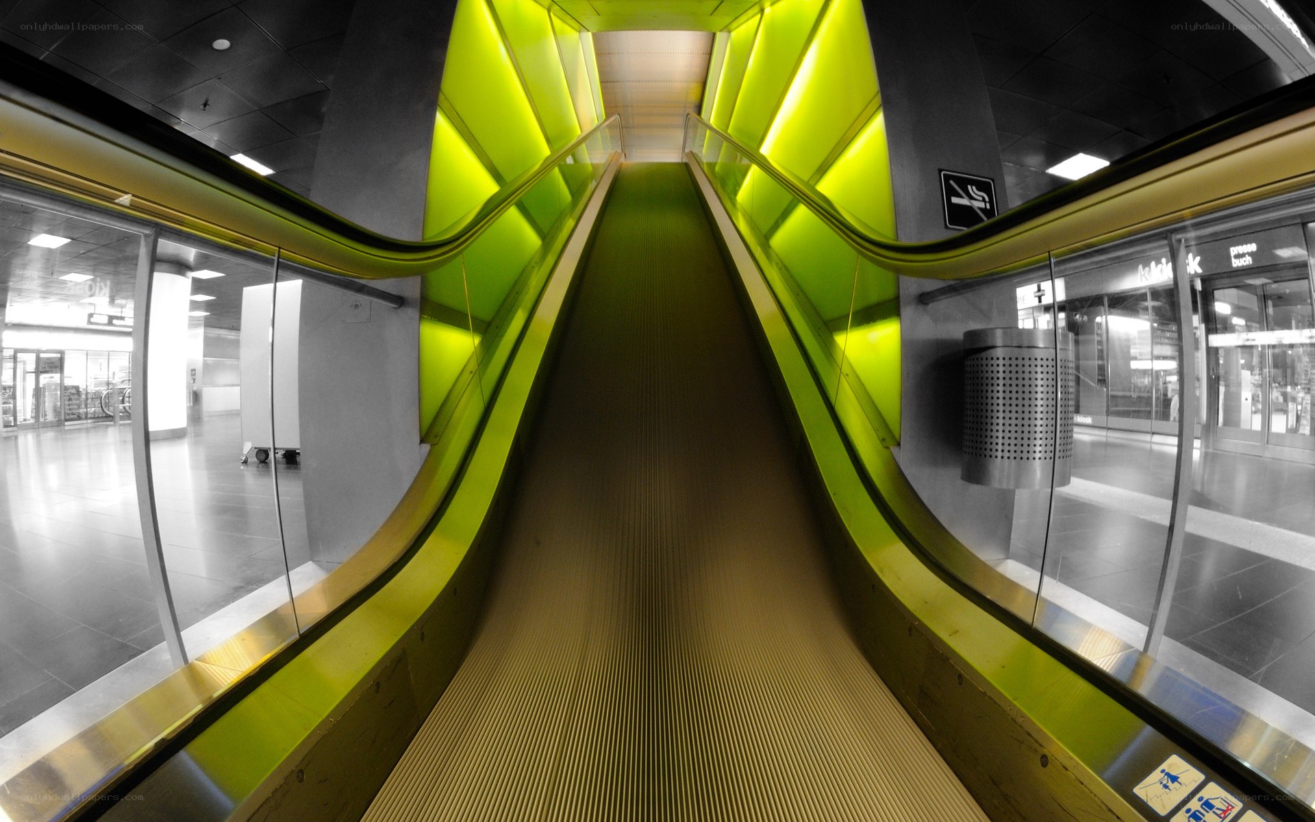 Escalator in a modern station