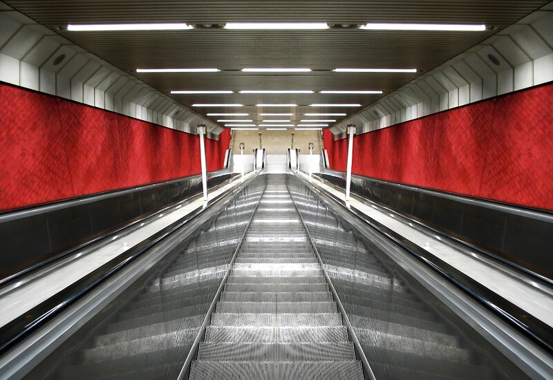 Escalator in a subway station