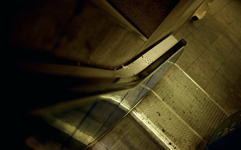 Escalator in Dim Light