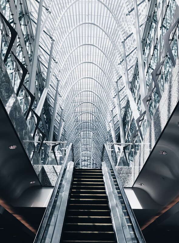 Escalator in Modern Building