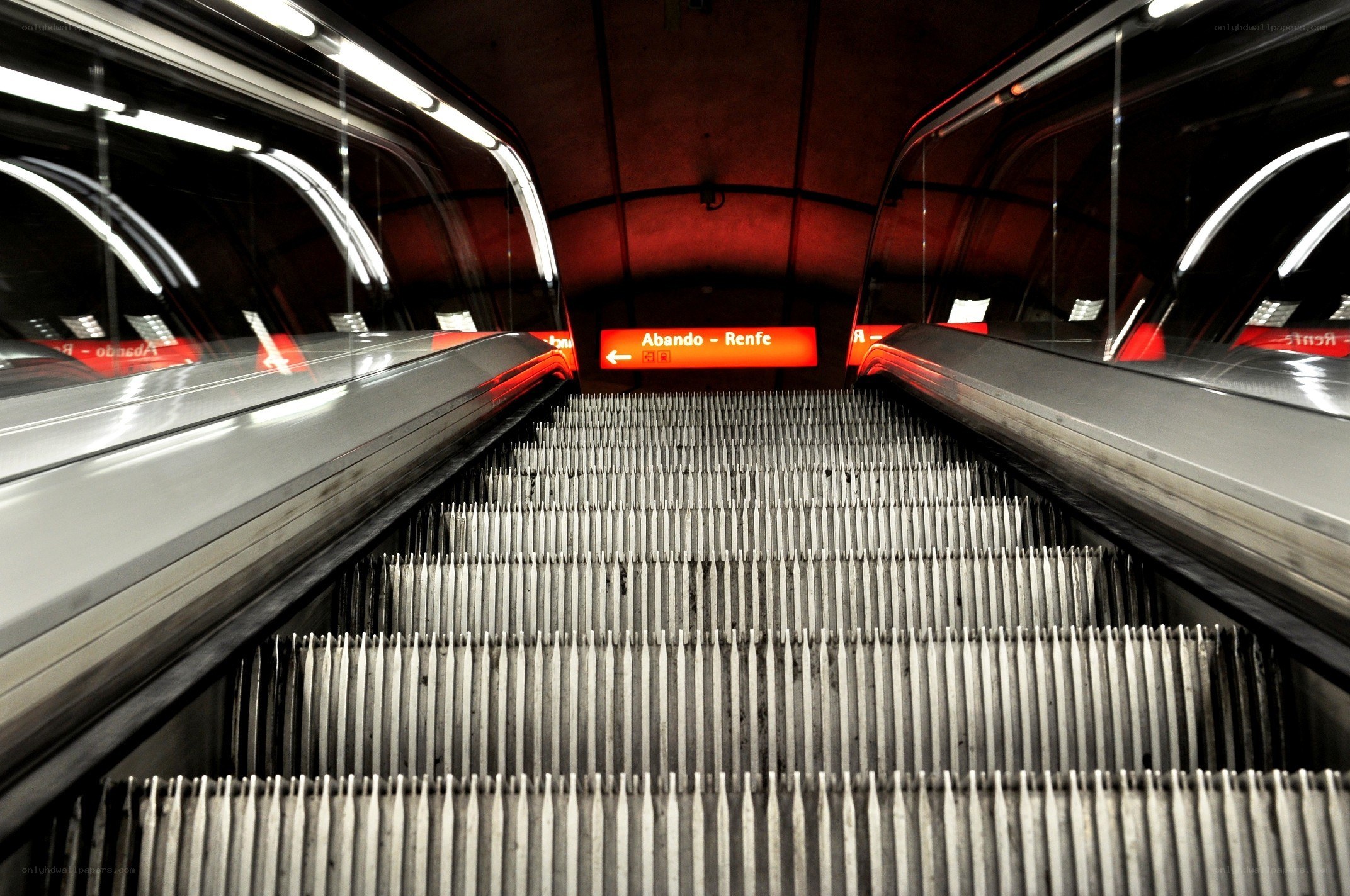 Escalator in subway station