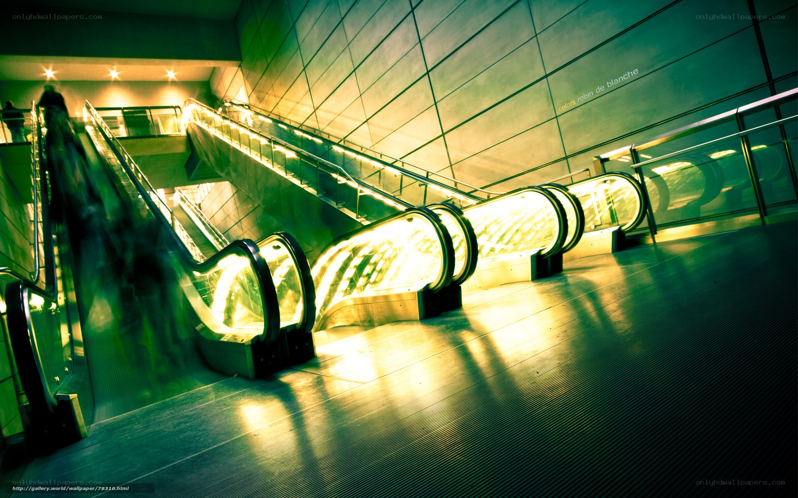 Escalators in a modern station