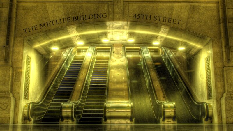 Escalators in Building