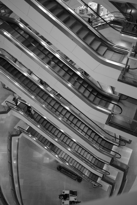 Escalators in Shopping Mall
