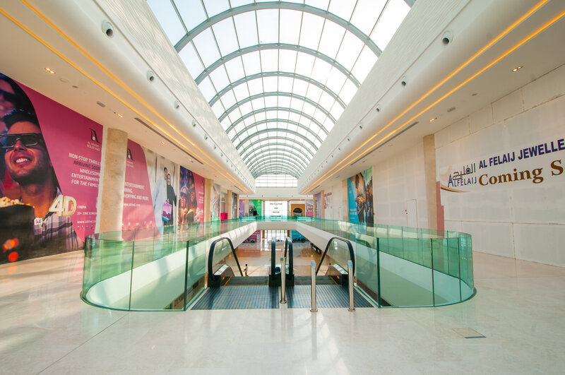 Escalators in Shopping Mall — White