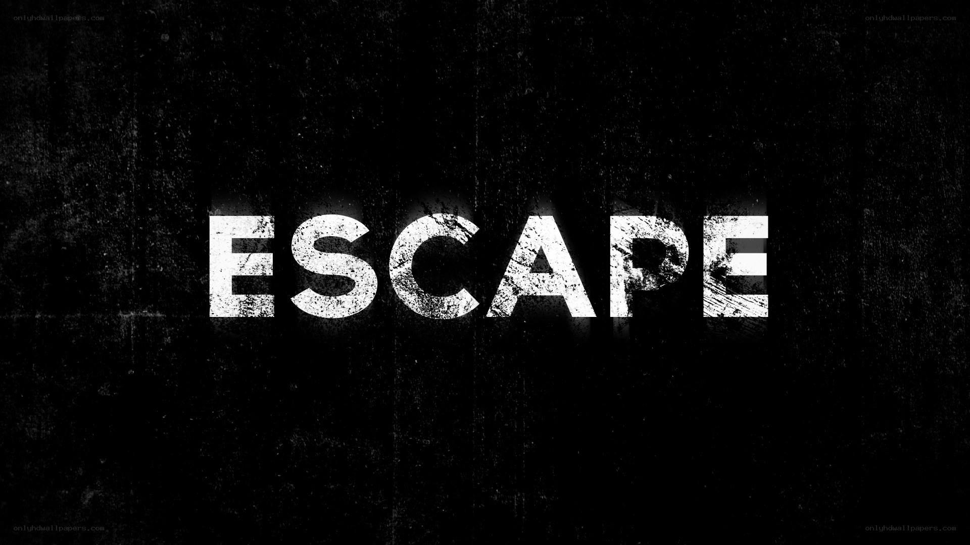 Escape text on dark background