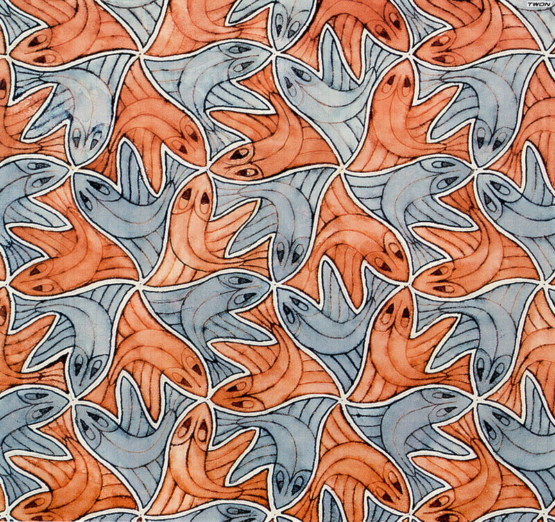 Escher-style bird tessellation